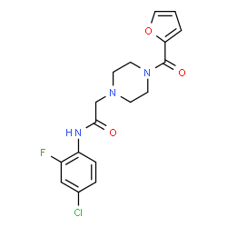 ChemSpider 2D Image | N-(4-Chloro-2-fluorophenyl)-2-[4-(2-furoyl)-1-piperazinyl]acetamide | C17H17ClFN3O3