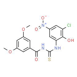 ChemSpider 2D Image | N-[(3-Chloro-2-hydroxy-5-nitrophenyl)carbamothioyl]-3,5-dimethoxybenzamide | C16H14ClN3O6S
