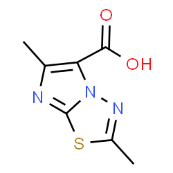ChemSpider 2D Image | 2,6-Dimethylimidazo[2,1-b][1,3,4]thiadiazole-5-carboxylic acid | C7H7N3O2S