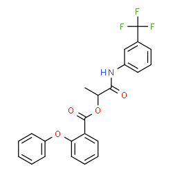 ChemSpider 2D Image | 1-Oxo-1-{[3-(trifluoromethyl)phenyl]amino}-2-propanyl 2-phenoxybenzoate | C23H18F3NO4
