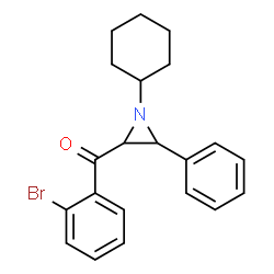 ChemSpider 2D Image | (2-Bromophenyl)(1-cyclohexyl-3-phenyl-2-aziridinyl)methanone | C21H22BrNO