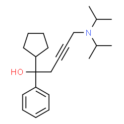 ChemSpider 2D Image | 1-Cyclopentyl-5-(diisopropylamino)-1-phenyl-3-pentyn-1-ol | C22H33NO