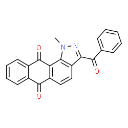 ChemSpider 2D Image | 3-Benzoyl-1-methyl-1H-naphtho[2,3-g]indazole-6,11-dione | C23H14N2O3
