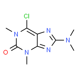 ChemSpider 2D Image | 6-Chloro-8-(dimethylamino)-1,3-dimethyl-1,3-dihydro-2H-purin-2-one | C9H12ClN5O