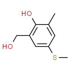ChemSpider 2D Image | 4-(METHYLTHIO)-6-(HYDROXYMETHYL)-O-CRESOL | C9H12O2S