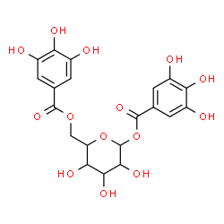 ChemSpider 2D Image | 1,6-Bis-O-(3,4,5-trihydroxybenzoyl)hexopyranose | C20H20O14