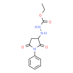 ChemSpider 2D Image | Ethyl 2-(2,5-dioxo-1-phenyl-3-pyrrolidinyl)hydrazinecarboxylate | C13H15N3O4