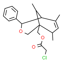 ChemSpider 2D Image | (6,8,9-Trimethyl-4-phenyl-3-oxabicyclo[3.3.1]non-6-en-1-yl)methyl chloroacetate | C20H25ClO3