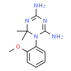 ChemSpider 2D Image | 1-(2-Methoxyphenyl)-6,6-dimethyl-1,6-dihydro-1,3,5-triazine-2,4-diamine | C12H17N5O