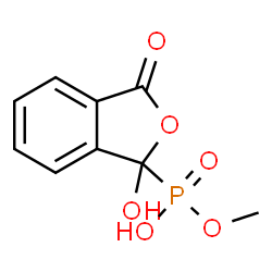 ChemSpider 2D Image | 3-hydroxy-3-(methylphosphono)isobenzofuranone | C9H9O6P