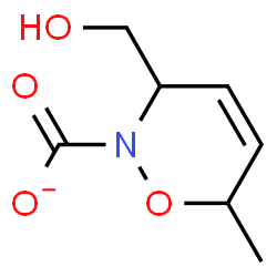 ChemSpider 2D Image | 3-(Hydroxymethyl)-6-methyl-3,6-dihydro-2H-1,2-oxazine-2-carboxylate | C7H10NO4