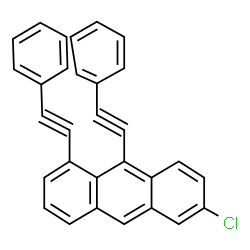ChemSpider 2D Image | 6-Chloro-1,9-bis(phenylethynyl)anthracene | C30H17Cl