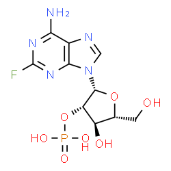 ChemSpider 2D Image | 2-Fluoro-9-(2-O-phosphono-beta-D-arabinofuranosyl)-9H-purin-6-amine | C10H13FN5O7P