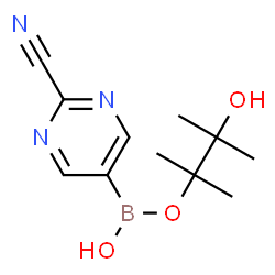 ChemSpider 2D Image | 3-Hydroxy-2,3-dimethyl-2-butanyl hydrogen (2-cyano-5-pyrimidinyl)boronate | C11H16BN3O3
