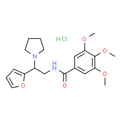 ChemSpider 2D Image | N-[2-(2-Furyl)-2-(1-pyrrolidinyl)ethyl]-3,4,5-trimethoxybenzamide hydrochloride (1:1) | C20H27ClN2O5