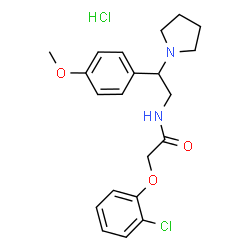ChemSpider 2D Image | 2-(2-Chlorophenoxy)-N-[2-(4-methoxyphenyl)-2-(1-pyrrolidinyl)ethyl]acetamide hydrochloride (1:1) | C21H26Cl2N2O3