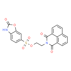 ChemSpider 2D Image | 2-(1,3-Dioxo-1H-benzo[de]isoquinolin-2(3H)-yl)ethyl 2-oxo-2,3-dihydro-1,3-benzoxazole-6-sulfonate | C21H14N2O7S