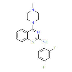 ChemSpider 2D Image | N-(2,4-Difluorophenyl)-4-(4-methyl-1-piperazinyl)-2-quinazolinamine | C19H19F2N5