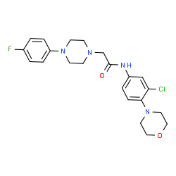 ChemSpider 2D Image | N-[3-Chloro-4-(4-morpholinyl)phenyl]-2-[4-(4-fluorophenyl)-1-piperazinyl]acetamide | C22H26ClFN4O2