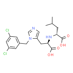 ChemSpider 2D Image | N-[(1R)-1-Carboxy-3-methylbutyl]-3-(3,5-dichlorobenzyl)-D-histidine | C19H23Cl2N3O4