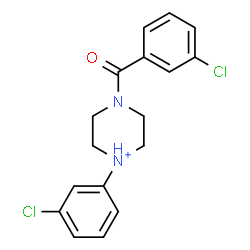 ChemSpider 2D Image | 4-(3-Chlorobenzoyl)-1-(3-chlorophenyl)piperazin-1-ium | C17H17Cl2N2O