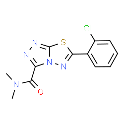 ChemSpider 2D Image | 6-(2-Chlorophenyl)-N,N-dimethyl[1,2,4]triazolo[3,4-b][1,3,4]thiadiazole-3-carboxamide | C12H10ClN5OS