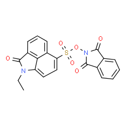 ChemSpider 2D Image | 2-{[(1-Ethyl-2-oxo-1,2-dihydrobenzo[cd]indol-6-yl)sulfonyl]oxy}-1H-isoindole-1,3(2H)-dione | C21H14N2O6S