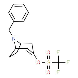 ChemSpider 2D Image | 8-Benzyl-8-azabicyclo[3.2.1]oct-2-en-3-yl trifluoromethanesulfonate | C15H16F3NO3S