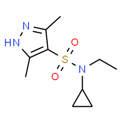 ChemSpider 2D Image | N-Cyclopropyl-N-ethyl-3,5-dimethyl-1H-pyrazole-4-sulfonamide | C10H17N3O2S