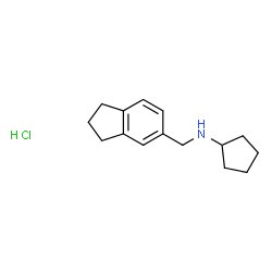 ChemSpider 2D Image | N-(2,3-Dihydro-1H-inden-5-ylmethyl)cyclopentanamine hydrochloride (1:1) | C15H22ClN