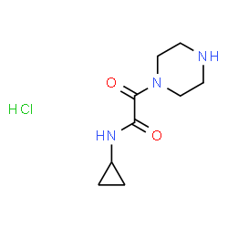 ChemSpider 2D Image | N-Cyclopropyl-2-oxo-2-(1-piperazinyl)acetamide hydrochloride (1:1) | C9H16ClN3O2