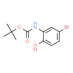 ChemSpider 2D Image | tert-butyl N-(5-bromo-2-hydroxyphenyl)carbamate | C11H14BrNO3