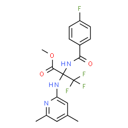 ChemSpider 2D Image | Methyl 2-[(4,6-dimethylpyridin-2-yl)amino]-3,3,3-trifluoro-N-(4-fluorobenzoyl)alaninate | C18H17F4N3O3