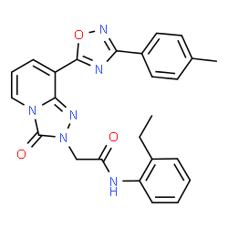 ChemSpider 2D Image | N-(2-Ethylphenyl)-2-{8-[3-(4-methylphenyl)-1,2,4-oxadiazol-5-yl]-3-oxo[1,2,4]triazolo[4,3-a]pyridin-2(3H)-yl}acetamide | C25H22N6O3