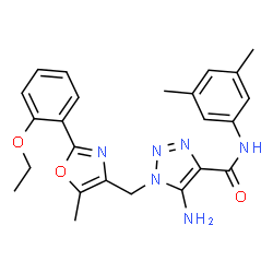 ChemSpider 2D Image | 5-Amino-N-(3,5-dimethylphenyl)-1-{[2-(2-ethoxyphenyl)-5-methyl-1,3-oxazol-4-yl]methyl}-1H-1,2,3-triazole-4-carboxamide | C24H26N6O3