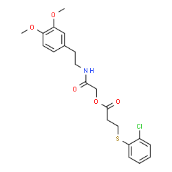 ChemSpider 2D Image | 2-{[2-(3,4-Dimethoxyphenyl)ethyl]amino}-2-oxoethyl 3-[(2-chlorophenyl)sulfanyl]propanoate | C21H24ClNO5S