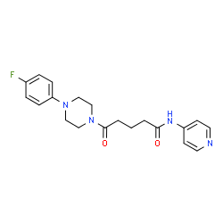 ChemSpider 2D Image | 5-[4-(4-Fluorophenyl)-1-piperazinyl]-5-oxo-N-(4-pyridinyl)pentanamide | C20H23FN4O2