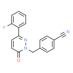 ChemSpider 2D Image | 4-{[3-(2-Fluorophenyl)-6-oxo-1(6H)-pyridazinyl]methyl}benzonitrile | C18H12FN3O