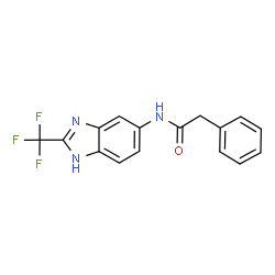 ChemSpider 2D Image | 2-Phenyl-N-[2-(trifluoromethyl)-1H-benzimidazol-5-yl]acetamide | C16H12F3N3O