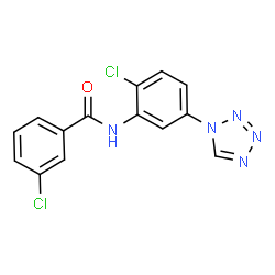 ChemSpider 2D Image | 3-Chloro-N-[2-chloro-5-(1H-tetrazol-1-yl)phenyl]benzamide | C14H9Cl2N5O