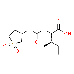 ChemSpider 2D Image | N-[(1,1-Dioxidotetrahydro-3-thiophenyl)carbamoyl]-L-alloisoleucine | C11H20N2O5S