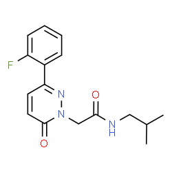 ChemSpider 2D Image | 2-[3-(2-Fluorophenyl)-6-oxo-1(6H)-pyridazinyl]-N-isobutylacetamide | C16H18FN3O2