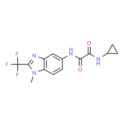 ChemSpider 2D Image | N-Cyclopropyl-N'-[1-methyl-2-(trifluoromethyl)-1H-benzimidazol-5-yl]ethanediamide | C14H13F3N4O2