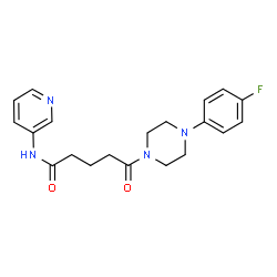 ChemSpider 2D Image | 5-[4-(4-Fluorophenyl)-1-piperazinyl]-5-oxo-N-(3-pyridinyl)pentanamide | C20H23FN4O2