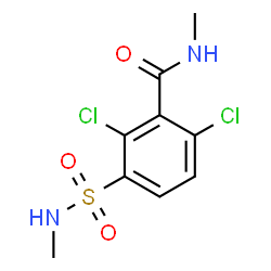 ChemSpider 2D Image | 2,6-Dichloro-N-methyl-3-(methylsulfamoyl)benzamide | C9H10Cl2N2O3S