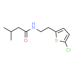 ChemSpider 2D Image | N-[2-(5-Chloro-2-thienyl)ethyl]-3-methylbutanamide | C11H16ClNOS