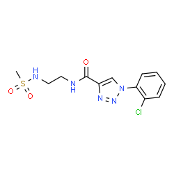 ChemSpider 2D Image | 1-(2-Chlorophenyl)-N-{2-[(methylsulfonyl)amino]ethyl}-1H-1,2,3-triazole-4-carboxamide | C12H14ClN5O3S