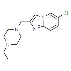 ChemSpider 2D Image | 6-Chloro-2-[(4-ethyl-1-piperazinyl)methyl]imidazo[1,2-a]pyridine | C14H19ClN4