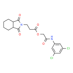ChemSpider 2D Image | 2-[(3,5-Dichlorophenyl)amino]-2-oxoethyl 3-(1,3-dioxooctahydro-2H-isoindol-2-yl)propanoate | C19H20Cl2N2O5