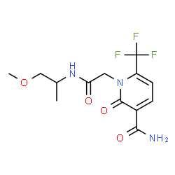 ChemSpider 2D Image | 1-{2-[(1-Methoxy-2-propanyl)amino]-2-oxoethyl}-2-oxo-6-(trifluoromethyl)-1,2-dihydro-3-pyridinecarboxamide | C13H16F3N3O4